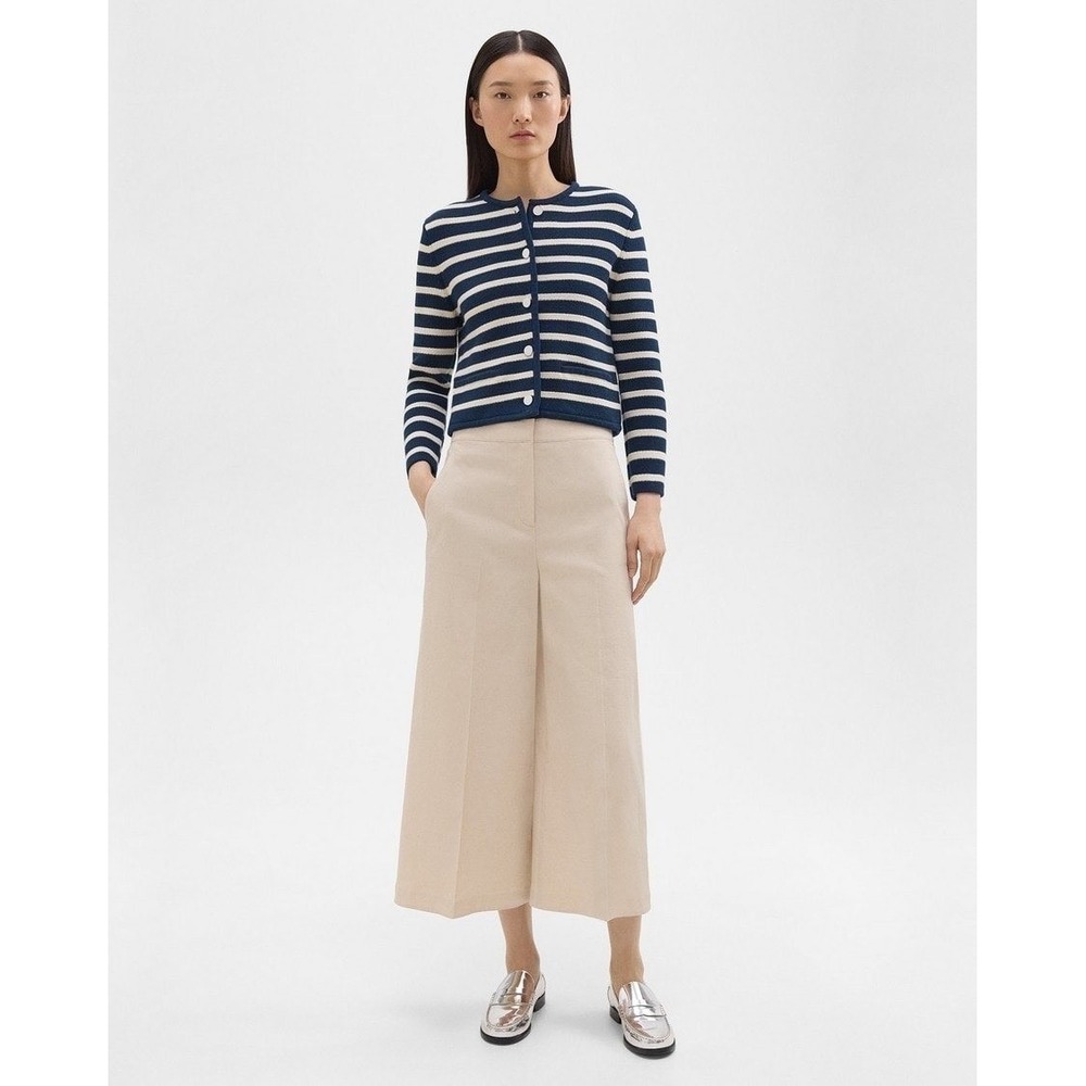 Theory Striped Cropped Jacket in Cotton Bouclé Size M NWOT Pristine - Picture 5 of 11